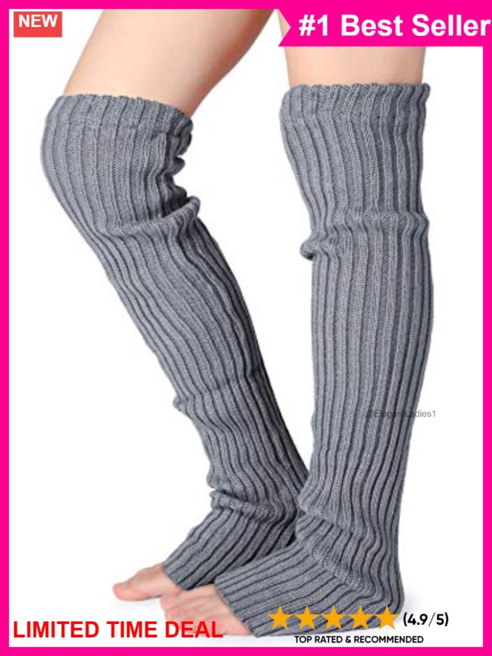 Over Knee Footless Knit Leg Warmers Thick Warm Acrylic